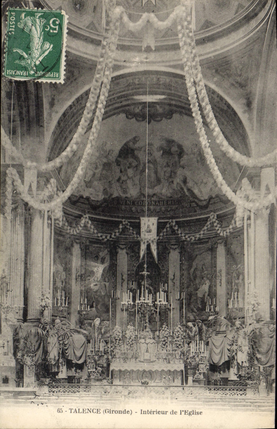 Talence (Gironde) — Innenansicht der Kirche — unbekannter Verlag, Nr. 65