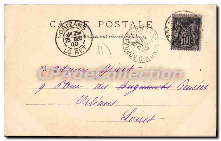 CPA Bordeaux Place De La Comedie — Verso