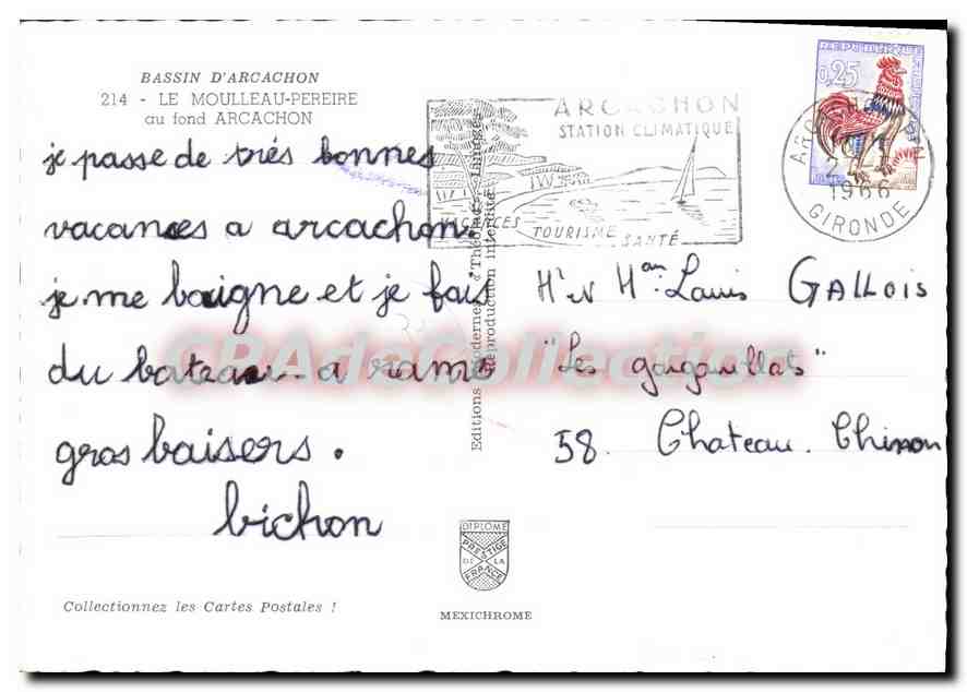 Arcachon — Bassin d'Arcachon — Éditions Mexichrome, n°214 — Rückseite
