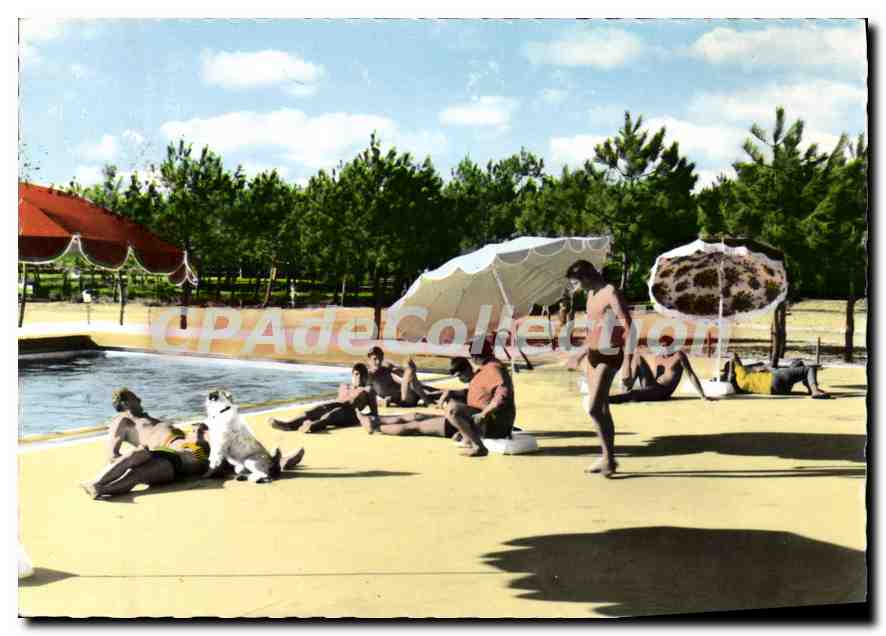 Montalivet-les-Bains — Domaines de France, La Piscine — Vintage Postcard/Antike Ansichtskarte