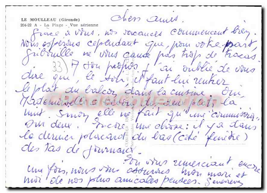 Der Strand - Luftaufnahme — Le Moulleau (Gironde) — Antike Ansichtskarte — Rückseite