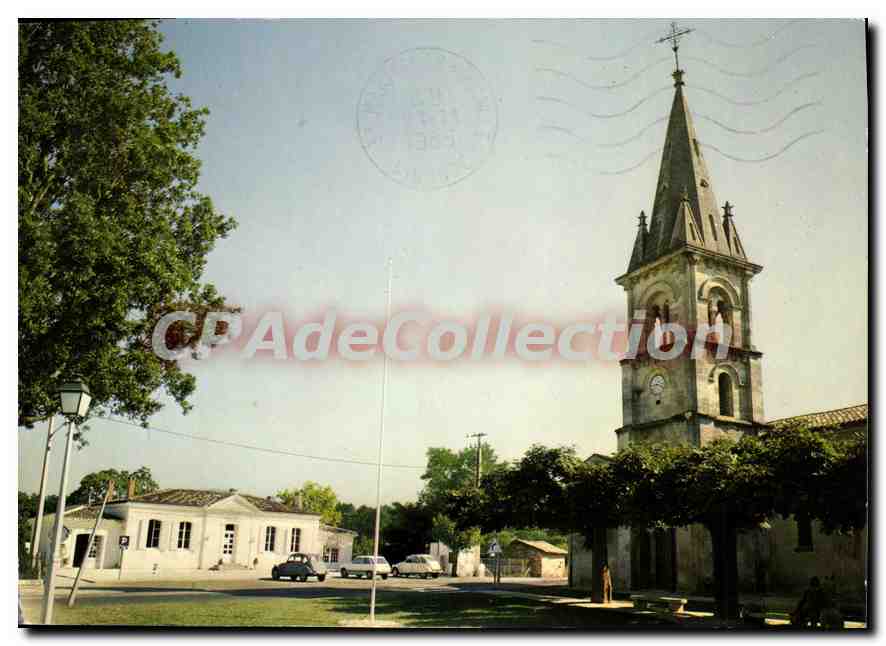 Kirche und Rathaus von Martignas — Ansicht des Platzes — Solaire Photos, 33700 Méricignac