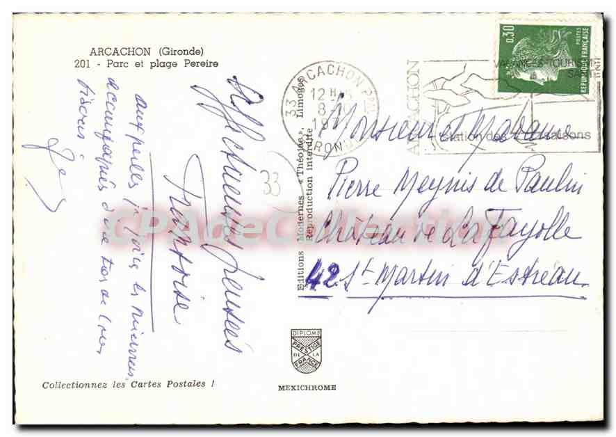 Arcachon — Park und Strand Pereire — Moderne Ausgabe — Rückseite