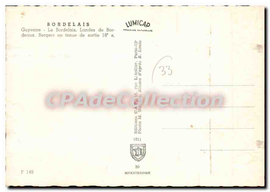 CPSM Bordelais Guyenne Le Bordelais Bordeaux — Verso