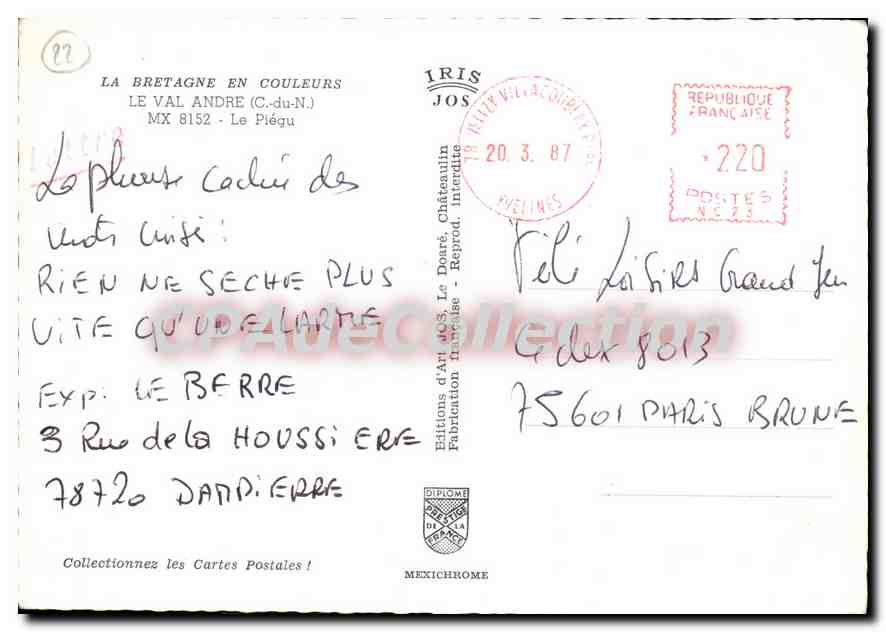 CPSM Le Val Andre Le Piégu — Rückseite