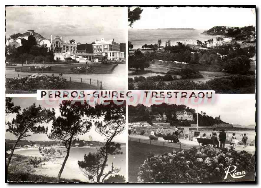 CPSM Perros Guirec Trestraou plage casino  promenade