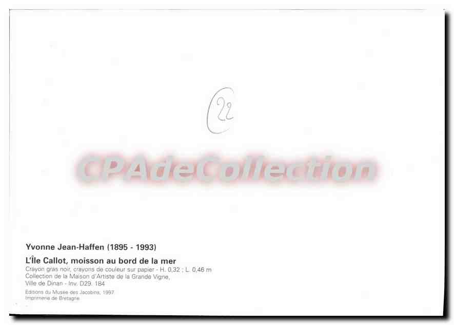 Île de Callot — Moisson au bord de la mer — Yvonne Jean-Haffen — Rückseite