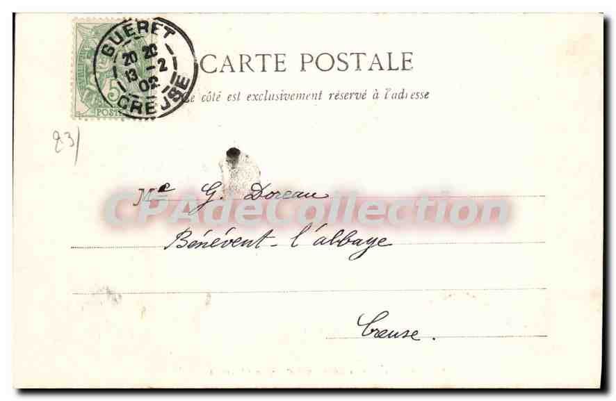 CPA Crozant Ruines Sur La Sedelle — Verso