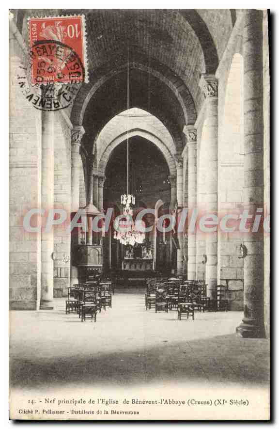 CPA Benevent I'Abbaye Nef Principale De I'Eglise
