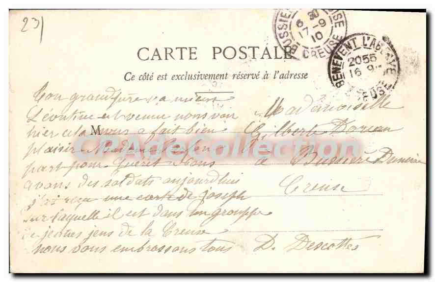 CPA Benevent I'Abbaye Nef Principale De I'Eglise — Back