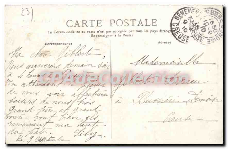 Busséau d'Ahun — Viaduc et Pont sur la Creuse — Éditeur inconnu, n° 203 — Verso