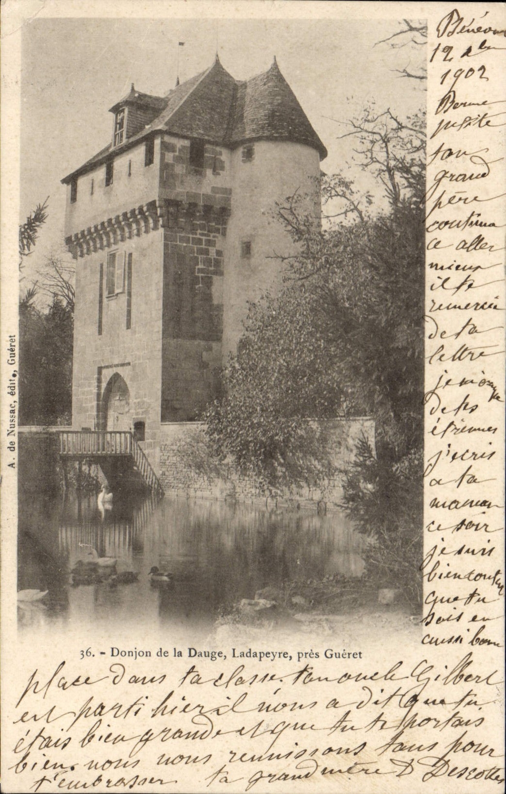 Donjon de la Dauge, Ladapeyre bei Guéret — A. de Nussac, Verlag Guéret, Nr. 36