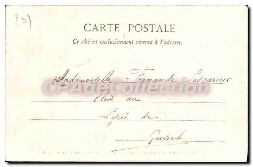 Château de Saint-Germain-Beaupré — près la Souterraine (Creuse) — A. de Nussac, édit., n° 831 — Verso