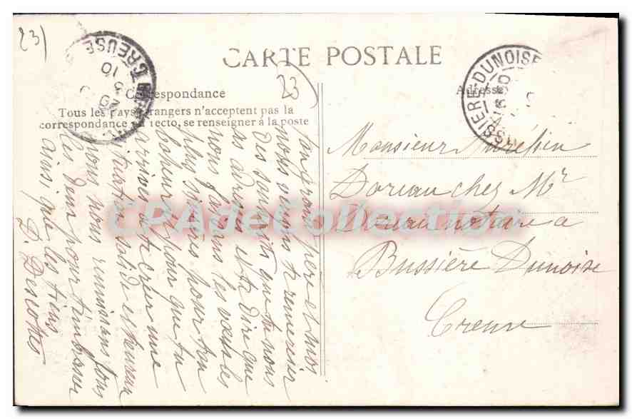 CPA Busseau D'Ahun Le Pont De Pierre La Vallee De La Creuse — Rückseite