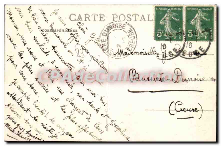 CPA Crozant Vallee De La Sedelle — Rückseite