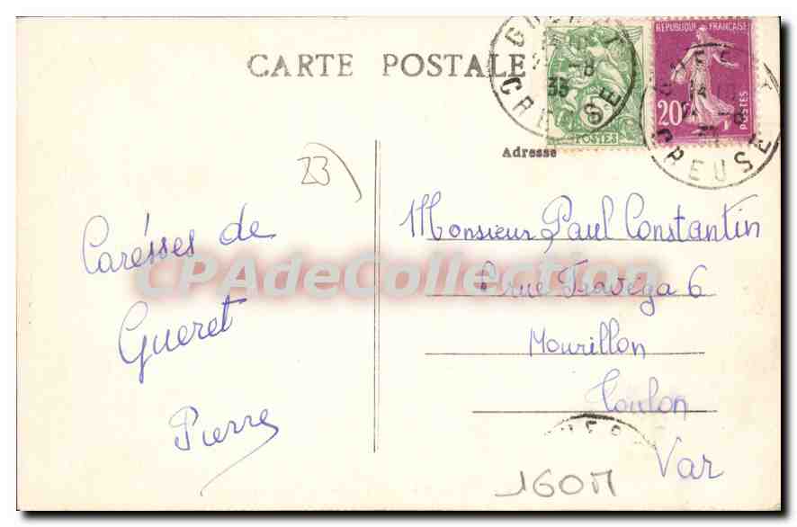 CPA La Creuse Pittoresque Vallee Du Thaurion — Rückseite