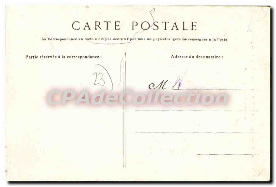 Ancienne femme du Pays Creusois — filant à la main — édit. A. De Nussac, Gueret — Verso