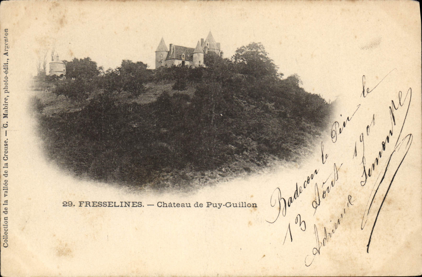 Fresselines — Château de Puy-Guillon — G. Mabire, photo-édit. Argenton