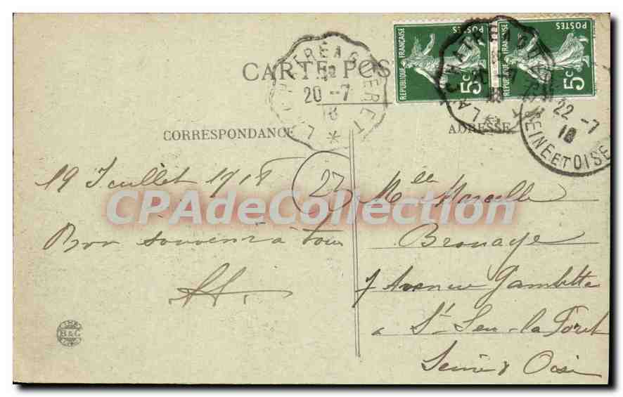 CPA Le Pont Et Le Viaduc De Glenic — Rückseite