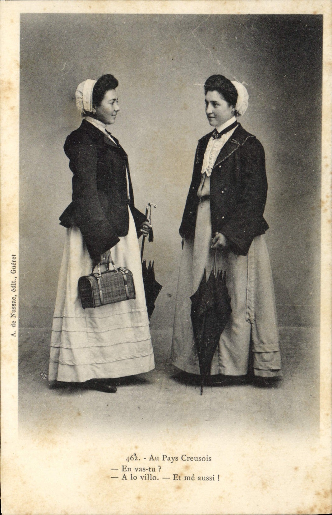 Zwei Frauen im Bauernkleid — Im Département Creuse — A. de Nussac, Verlag, Guéret