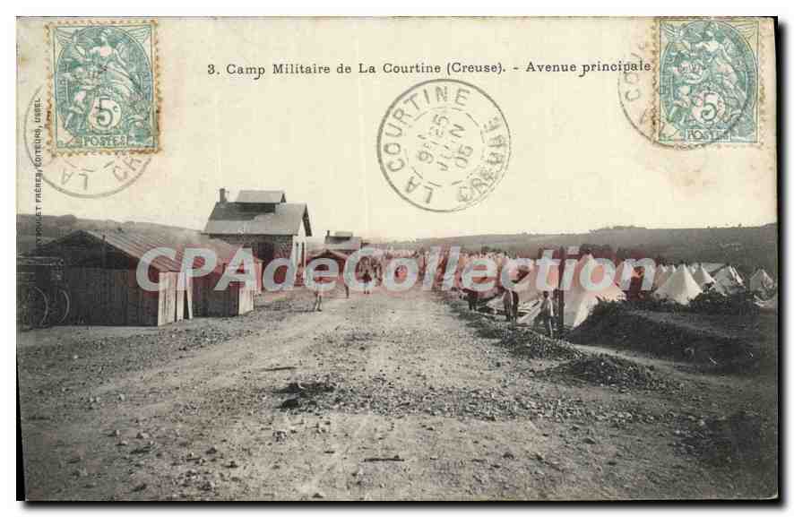 Camp Militaire de La Courtine (Creuse) — Avenue principale — Éditeur : P. G. L. (imprimeur) — N° 3