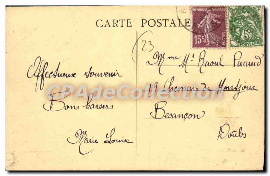 CPA Auzances Sermer Tour Carree Du — Rückseite