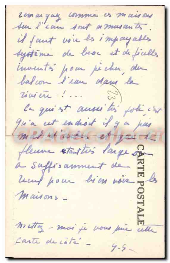 Argenton — Rive gauche, Pont Vieux et Vieilles Galeries — Edit. Langlois — Reverso