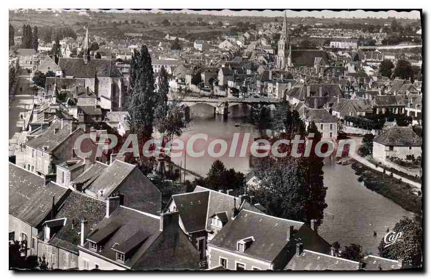 Argenton-sur-Creuse — Vue générale sur la ville et le pont — REAL PHOTO, Paris