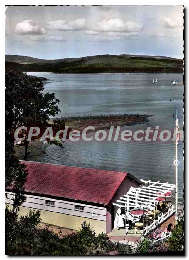 Lac de Vassivière — vue générale sur le lac et le bar « La Caravelle » — Mothe frères, Aubusson