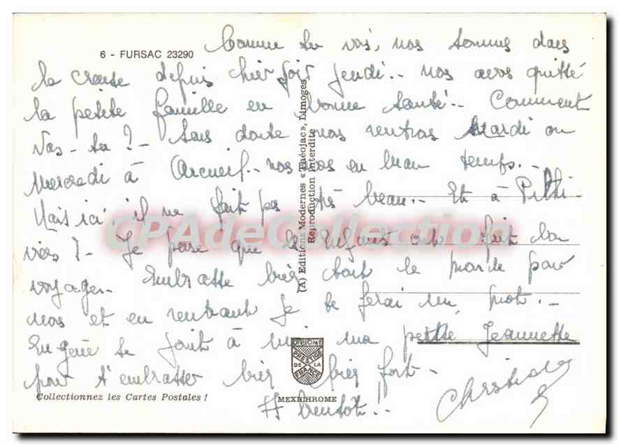 Fursac — vue de la rivière, église, monument et village — Éditions Modernes, n°6 — Reverso