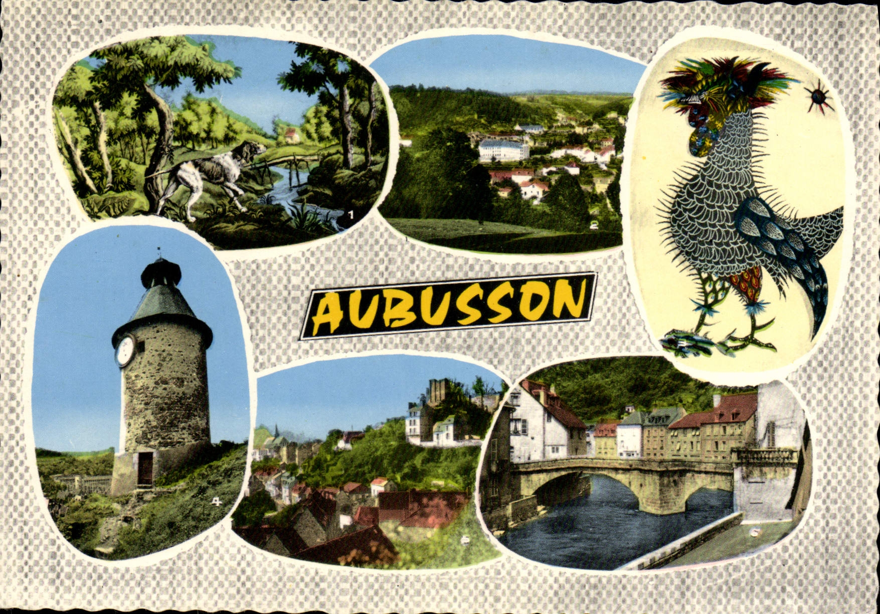Aubusson — vue panoramique et monuments — éditeur La Cigogne, n° 23.008.36