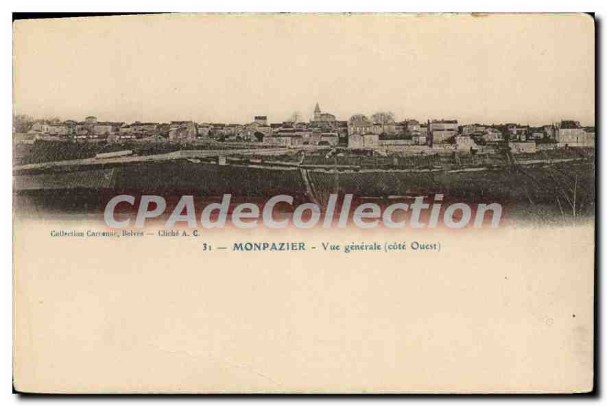 Monpazier — Vue générale côté Ouest — Cliché A. C.