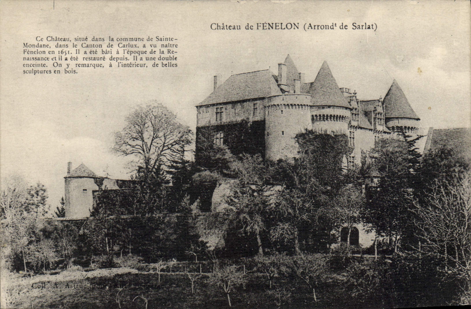 Schloss FÉNELON (Arrondissement Sarlat) — Verlag C. H. F. Astrie, Seriennummer nicht sichtbar