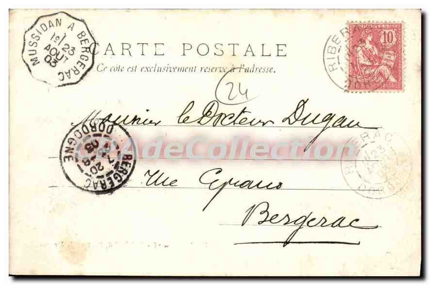 CPA Dordogne Riberac Pont Sur La Dronne — Rückseite