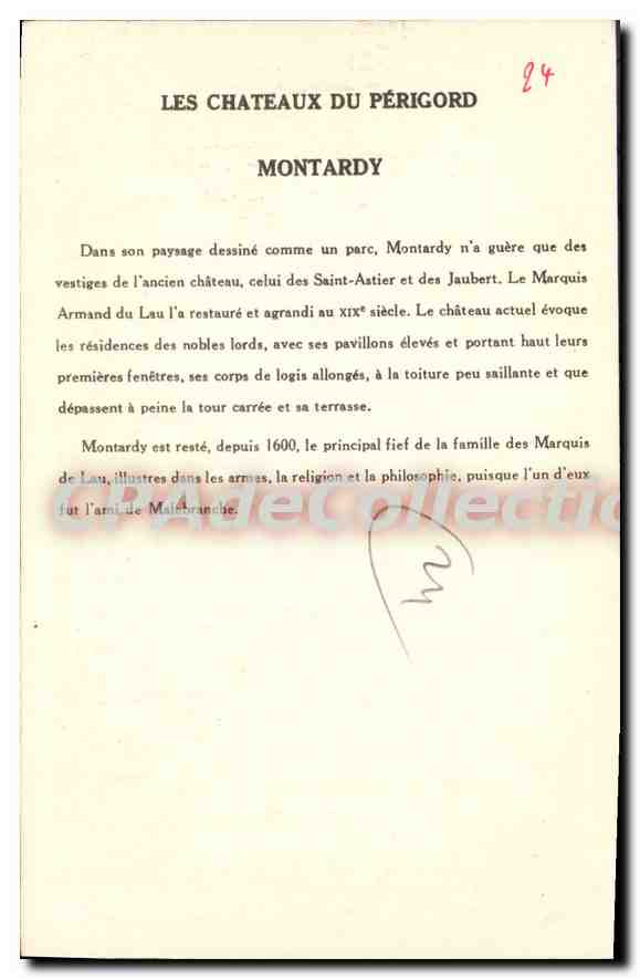 Montardy — Château du Périgord — Collection de la Solution Paumiberge, 10e Série — Verso