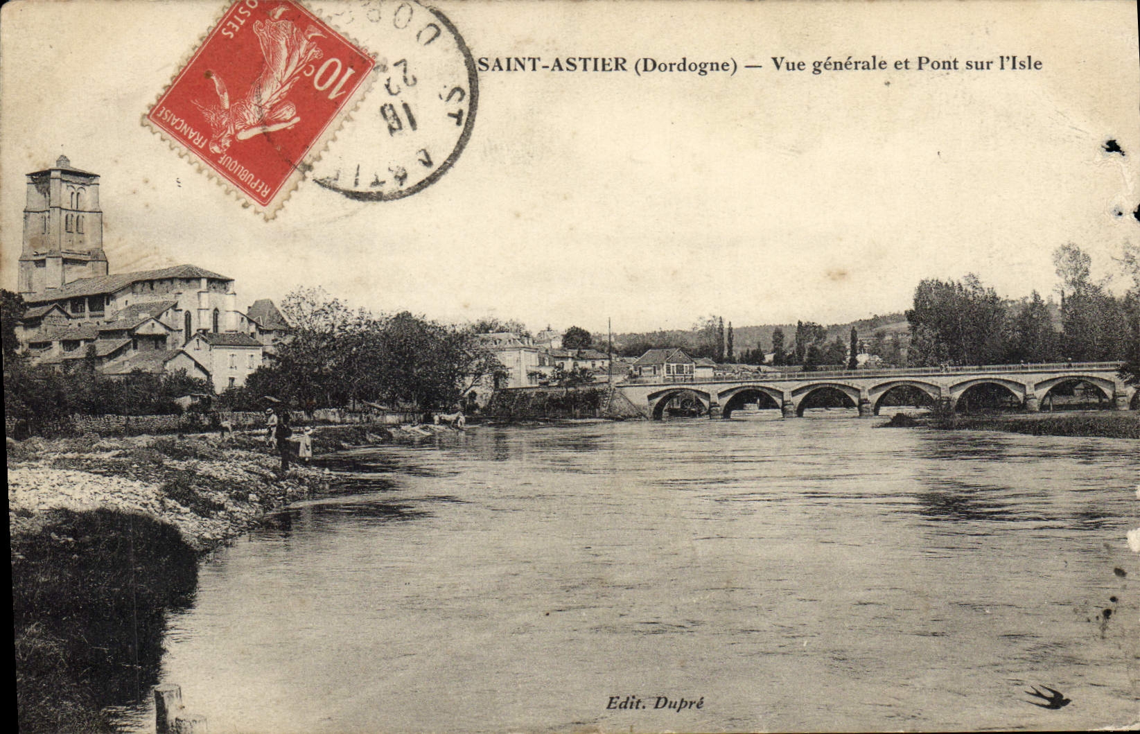 Saint-Astier (Dordogne) — Vue générale et Pont sur l'Isle — Edit. Dupré