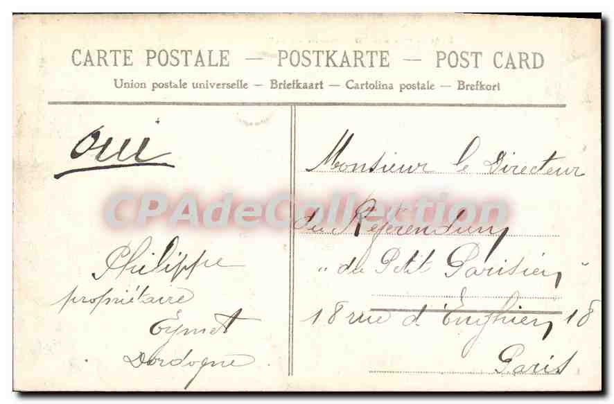 Eymet — Pont du Chemin de fer — Éditeur moderne — Verso