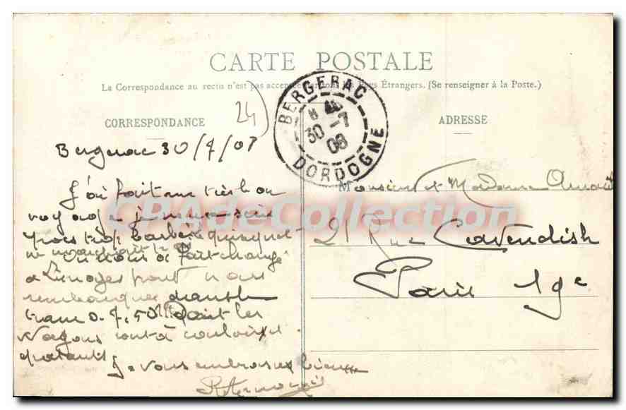 Schloss Fayrac-en-Sarlat - Dordogne — Carl A. Astruc, Bergerac, n°70 — Rückseite