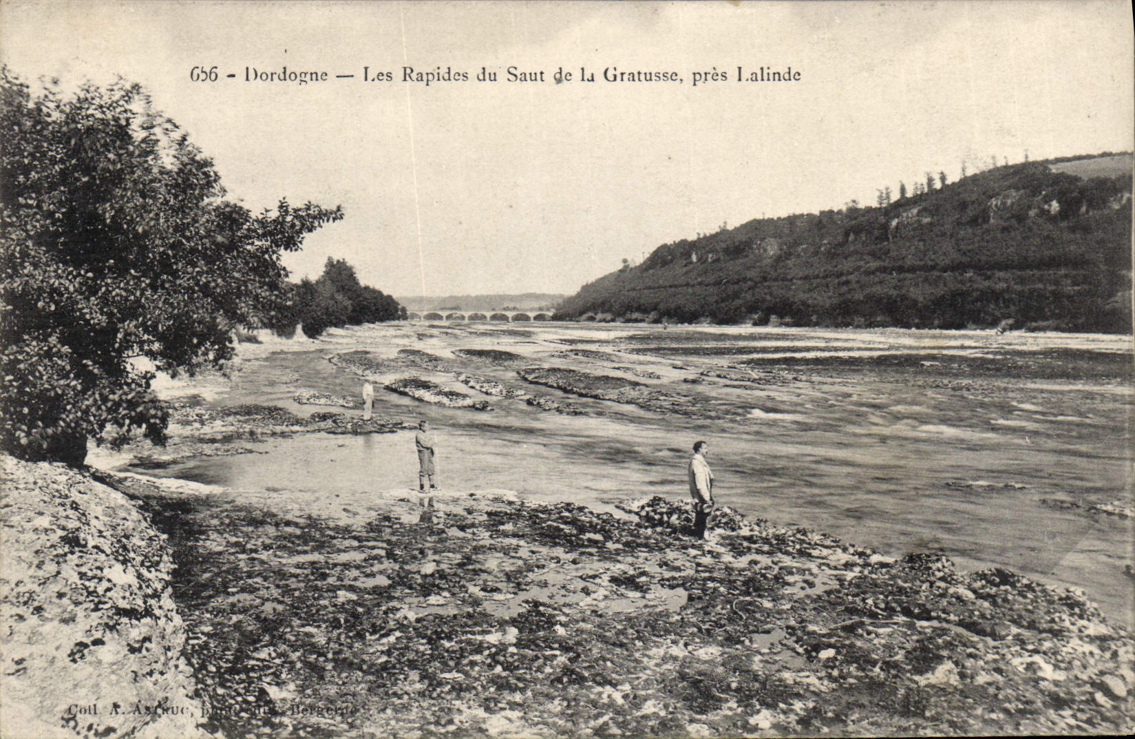 Dordogne — Les Rapides du Saut de la Gratusse, près Lalinde — Coil A. Aschuc, imprimeur à Bergerac