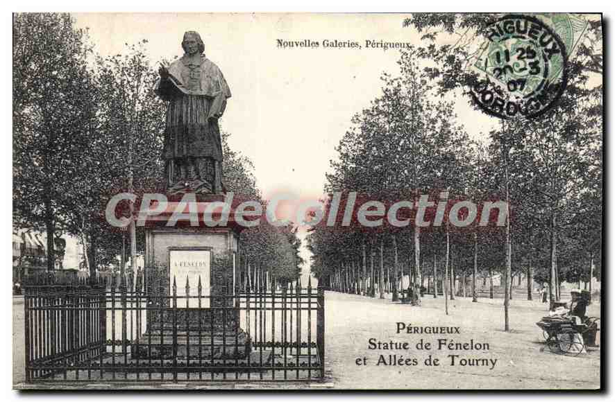 CPA Perigueux Statue De Fenelon Et Alllees De Tourny