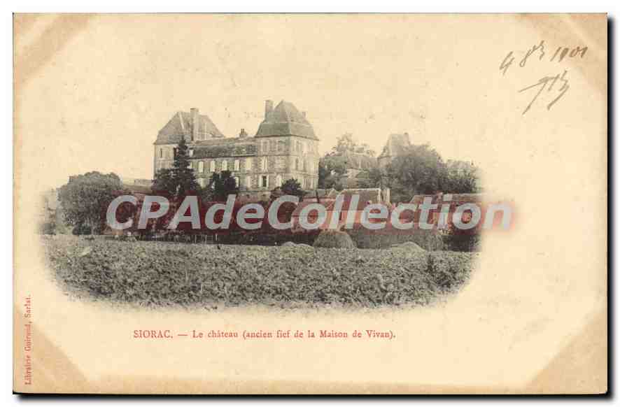 Siorac — Le château (ancien fief de la Maison de Vivan) — Librairie Gourmand, Sarlat