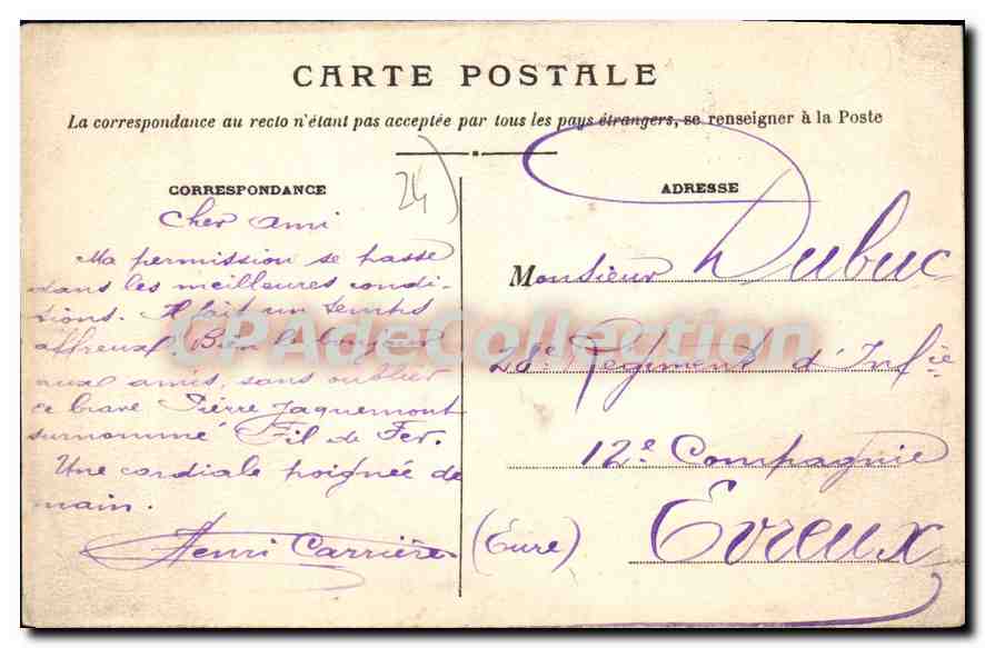 Bergerac — Panoramablick mit Porträt — Fot. L. Vincent, Bergerac — Rückseite