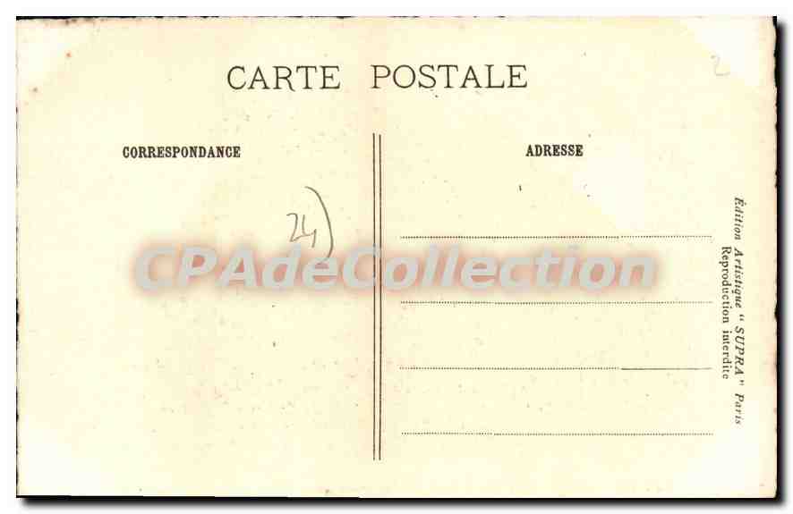 Château de Biron (Dordogne) — vue gravée — Édition Artistique 'SUPRA' Paris — Verso