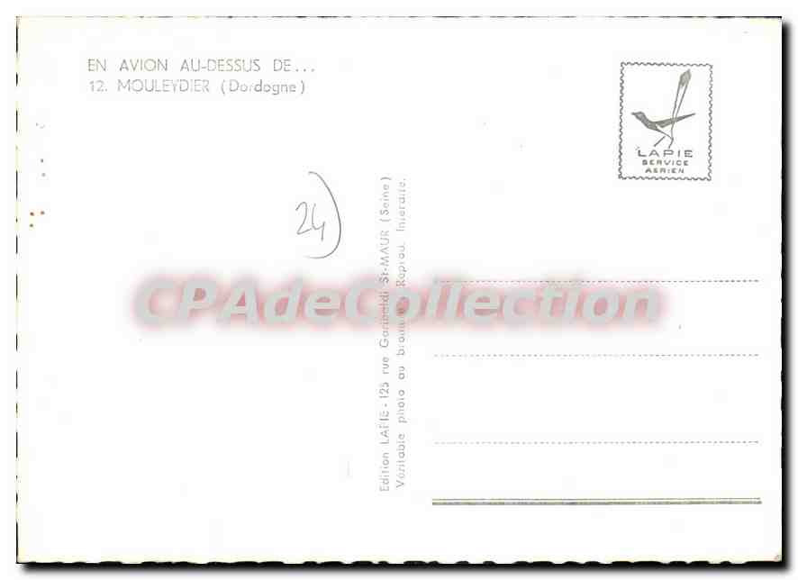 CPSM Mouleydier Avion Au Dessus — Rückseite