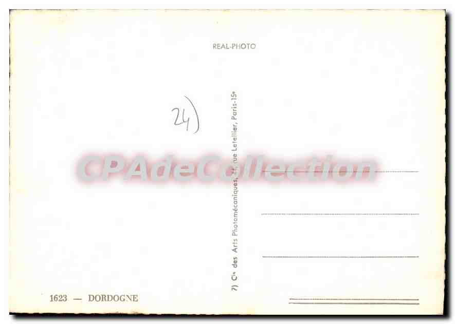 Dordogne — Carte postale panoramique avec carte du département — Verso