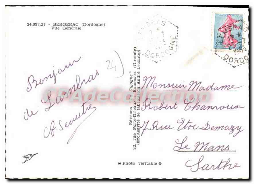 La Cigogne — Vue Générale — Éditions "La Cigogne" — Verso
