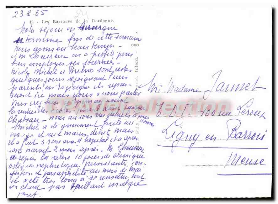 CPSM Les Baccages De La Dordogne — Verso