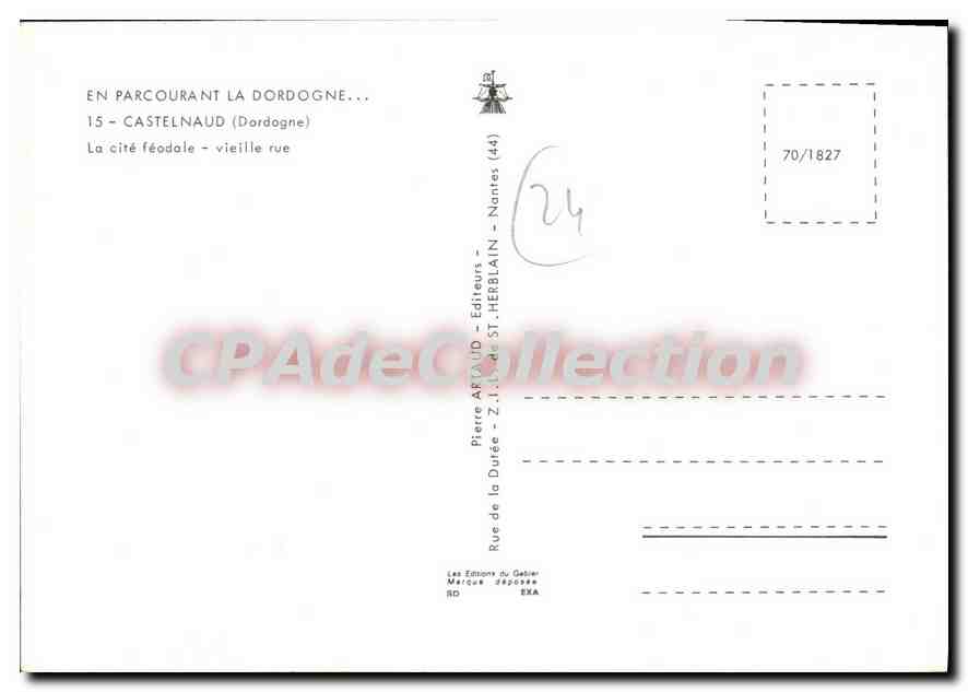CPSM Castelnaud La Cite Feodale Vieille Rue — Verso