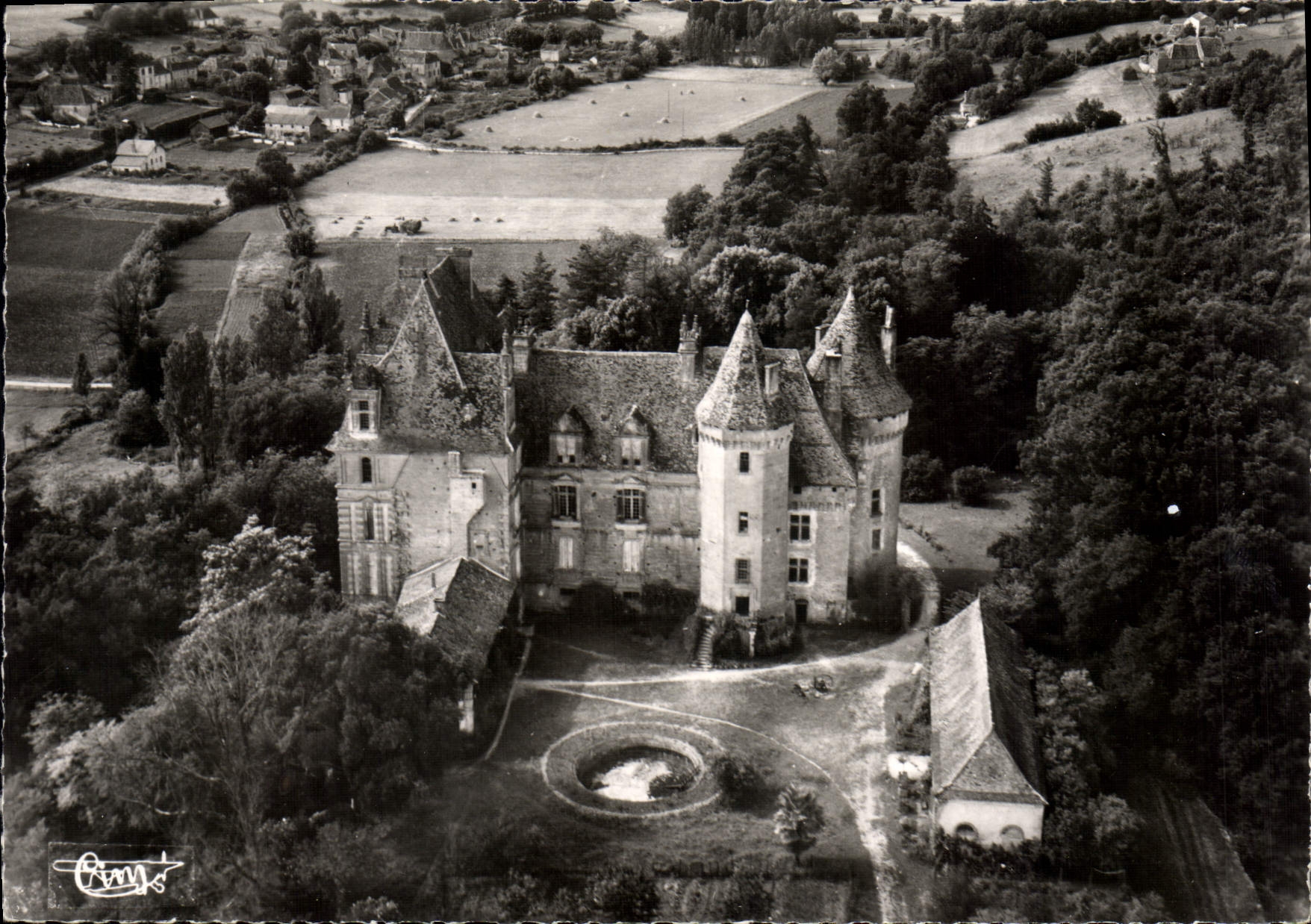 CPSM Lanquais Le Chateau Vue Aerienne