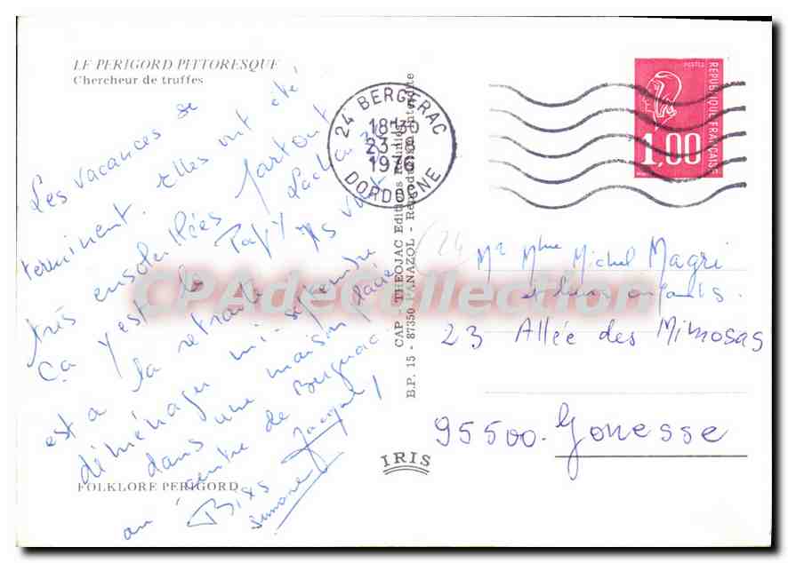 CPSM Le Perigord Pittoresque Chercheur De Truffes — Verso